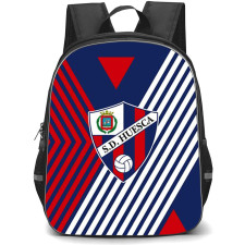 SD Huesca Backpack School Bag StudentPack - SD Huesca Logo On Blue Red White Abstract Background Football Club