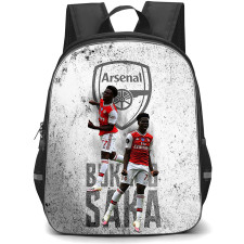 Bukayo Saka Backpack StudentPack - Bukayo Saka Arsenal F.C. Signature Celebration On Gray Background