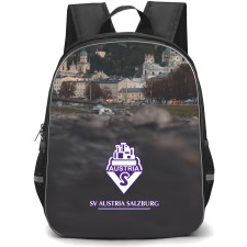 SV Austria Salzburg Backpack School Bag StudentPack - Logo In City Background