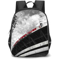 Sao Paulo Futebol Clube Backpack School Bag StudentPack - Sao Paulo Futebol Clube Stadium with Logo Cloudscape Effect