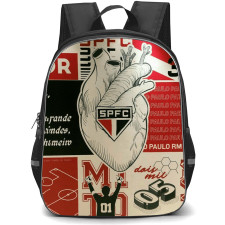 Sao Paulo Futebol Clube Backpack School Bag StudentPack - Sao Paulo Futebol Clube with Logo Vintage Collage Background