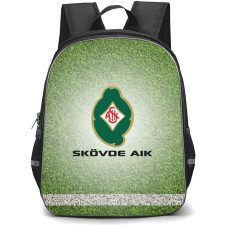 Skovde AIK Backpack School Bag StudentPack - Skovde AIK Logo On Green Grass Background Football Club