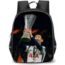 Son Heung-Min Backpack StudentPack - Son Heung-Min Holding Trophy Black Background