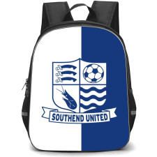 National League Southend United Backpack School Bag StudentPack - Large Logo In Blue And White Background