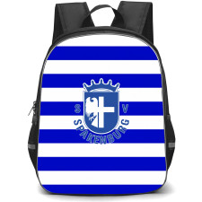 SV Spakenburg Backpack School Bag StudentPack - Logo In Blue And White Black Stripe Background Football Club