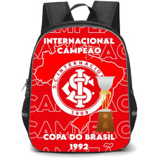 Sport Club Internacional Backpack School Bag StudentPack - Sport Club Internacional Campeao Trophy Logo with Red Effect