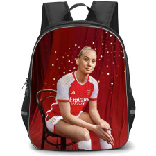 Stina Blackstenius Backpack StudentPack - Stina Blackstenius Arsenal F.C Sitting On Red Curtain Poster