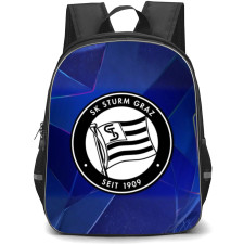 SK Sturm Graz Backpack School Bag StudentPack - Logo In Blue Crystal Background