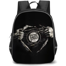 SK Sturm Graz Backpack School Bag StudentPack - Logo Chest Rip In Black Background