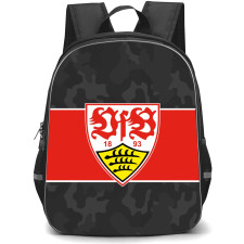 VFB Stuttgart II Backpack School Bag StudentPack - Logo In Red And Gray Camo Background Football Club