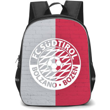FC Sudtirol Bolzano Backpack School Bag StudentPack - Logo In Red And Gray Brick Wall Background