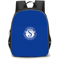Swindon Supermarine Football Club Backpack School Bag StudentPack - Swindon Supermarine Football Club Logo with Blue Background