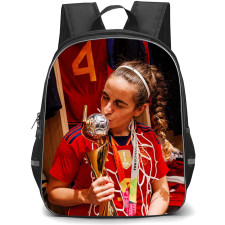 Spain Women National Team World Cup Teresa Abelleira Backpack StudentPack - Teresa Abelleira Kissing Trophy