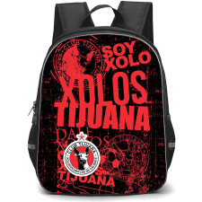 Club Tijuana Xoloitzcuintles de Caliente Backpack School Bag StudentPack - Club Tijuana Xoloitzcuintles de Caliente Logo with Red Texture Effect