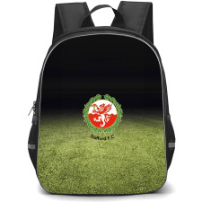 Trafford Football Club Backpack School Bag StudentPack - Trafford Football Club Logo with Green Grass