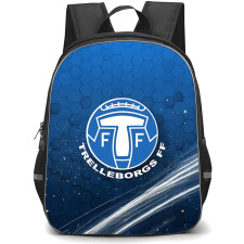 Trelleborgs FF Backpack School Bag StudentPack - Trelleborgs FF Logo On Blue Hexagon Background Football Club