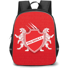 Vila Nova Futebol Clube Backpack School Bag StudentPack - Vila Nova Futebol Clube Logo with Tiger Background Red Effect