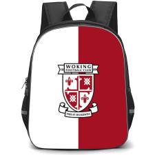 National League Woking Backpack School Bag StudentPack - Woking Large Logo In Red And White Background