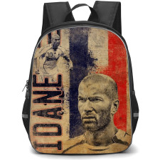 Zinedine Zidane Backpack StudentPack - Zinedine Zidane Blue And Red Background Brown Poster