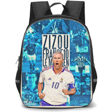 Zinedine Zidane Backpack StudentPack - Zinedine Zidane Blue Collage Background