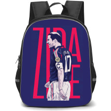 Zinedine Zidane Backpack StudentPack - Zinedine Zidane Pop Art Text In Blue Background