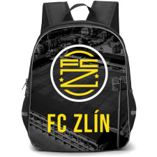 FC Zlin Backpack School Bag StudentPack - Logo In Field Grayscale Background