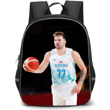 Fiba World Cup 2023 Luka Doncic Backpack StudentPack - Luka Doncic Slovenia 77 Holding Ball Poster