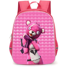 Fortnite Cuddle Team School Backpack StudentPack - Cuddle Team Leader Standing On Pink Heart Pattern Art