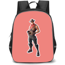 Fortnite School Backpack StudentPack - Frontier Sticker On Pink Background