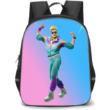 Fortnite Squating School Backpack StudentPack - Squating Standing On Blue Pink Background
