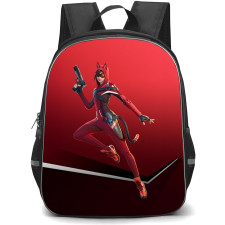 Fortnite Vix School Backpack StudentPack - Vix On Red Black Background