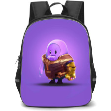 Fall Guys Backpack StudentPack - Fall Guys Thanos Standing On Purple Background