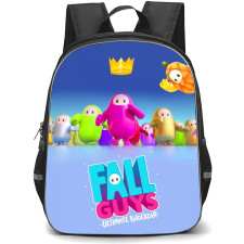 Fall Guys Backpack StudentPack - Fall Guys Ultimate Knockout Crown With Blue Background Poster