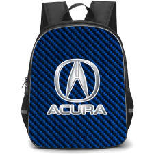 Acura Backpack School Bag StudentPack - Acura Logo On Blue Carbon Fiber Background