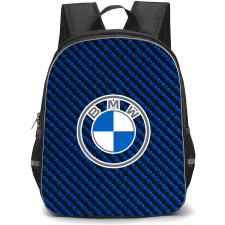 BMW Backpack School Bag StudentPack - BMW Logo On Blue Carbon Fiber Background