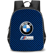 BMW XM Backpack School Bag StudentPack - BMW XM Logo On Blue Carbon Fiber Background