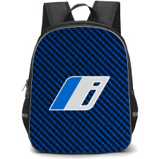 BMW i Series Backpack School Bag StudentPack - BMW i Series Logo On Blue Carbon Fiber Background