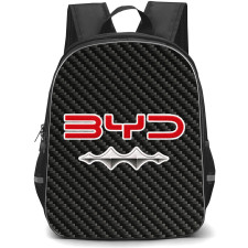 BYD Bao 5 Backpack School Bag StudentPack - BYD Bao 5 Logo On Traditional Black Charcoal Carbon Fiber Background
