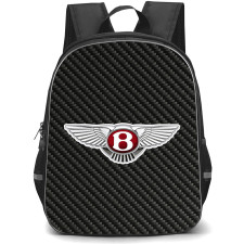 Bentley Arnage Red Label Backpack School Bag StudentPack - Bentley Arnage Red Label Logo On Traditional Black Charcoal Carbon Fiber Background