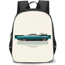 Buick Wildcat Backpack School Bag StudentPack - Buick Wildcat Green Color On Beige Background