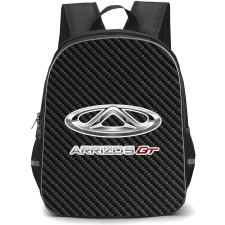 Chery Arrizo 5 GT Backpack School Bag StudentPack - Chery Arrizo 5 GT Logo On Traditional Black Charcoal Carbon Fiber Background