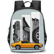 1970 Chevrolet Camaro Z28 Backpack School Bag StudentPack - 1970 Chevrolet Camaro Z28 Vintage Illustration Art Poster