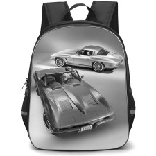 Chevrolet Corvette StingRay C2 Backpack School Bag StudentPack - Chevrolet Corvette StingRay C2 Silver On Gray Background