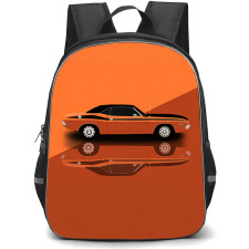 1970 Dodge Challenger RT Backpack School Bag StudentPack - 1970 Dodge Challenger RT Orange Illustration Art Poster
