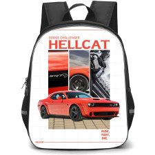 Dodge Challenger HellCat Backpack School Bag StudentPack - Dodge Challenger HellCat Ride Fast Or Die Poster