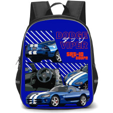 2006 Dodge Viper SRT10 Coupe Backpack School Bag StudentPack - 2006 Dodge Viper SRT10 Coupe Illustration Art On Blue Background