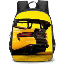 2016 Dodge Viper ACR Backpack School Bag StudentPack - 2016 Dodge Viper ACR Yellow Rear View On Yellow Background