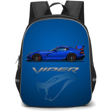 Dodge Viper GTS-R Backpack School Bag StudentPack - Dodge Viper GTS-R Blue Concept Illustration Art On Blue Background