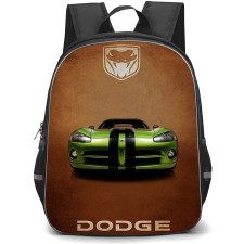 2008 Dodge Viper Backpack School Bag StudentPack - 2008 Dodge Viper Green On Brown Background