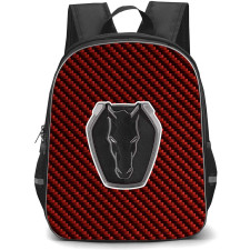 Ford Mustang Dark Horse Backpack School Bag StudentPack - Ford Mustang Dark Horse Logo On Red Carbon Fiber Background